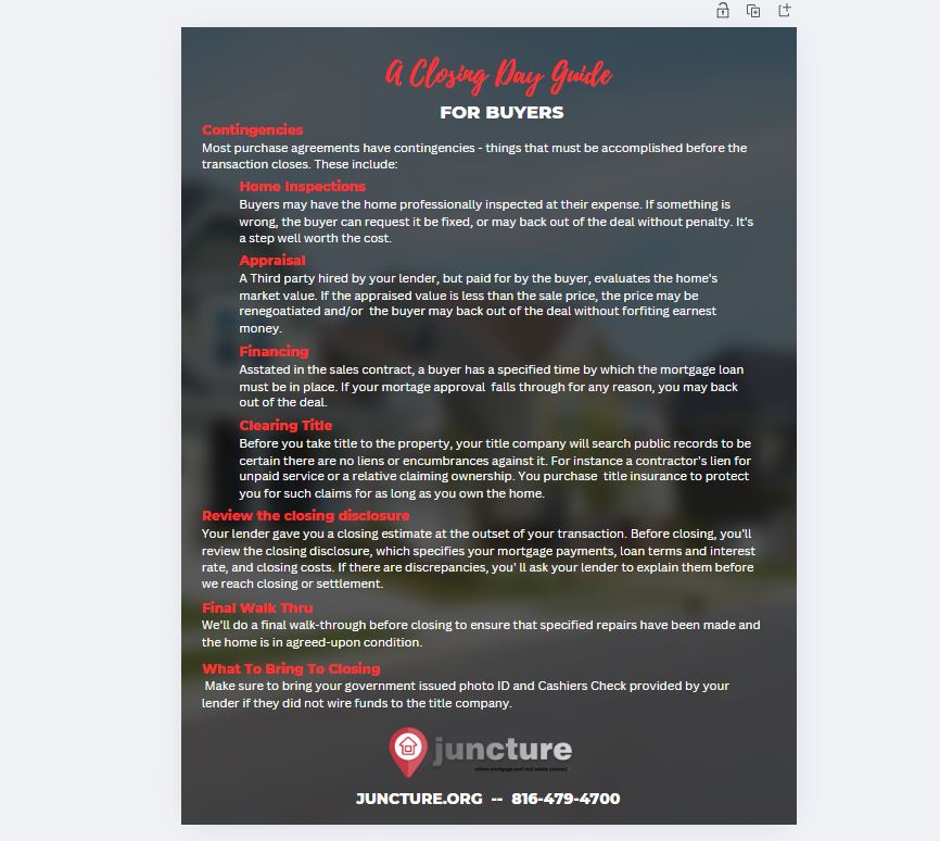 Closing Day Guide For Buyers - (Template)